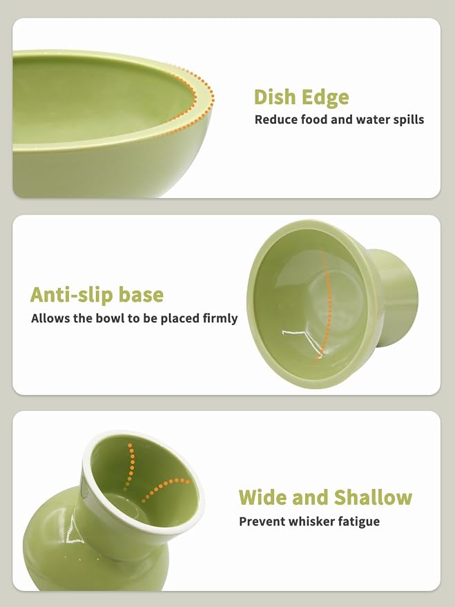 LoeJan Elevated Food and Water Bowls Set, Extra Wide and Raised Ceramic Feeder - Image 4