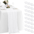 8 Pack White Cheesecloth Table Runners 20x120 Inch Gauze Table Runner Cheese by Yorcari