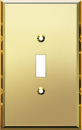 LIDER Reflective Acrylic Toggle Switch Wall Plate, Mirrored Light Switch Cover, Plexiglass Cover Plate, Acrylic Glass, Oversized 1-Gang 5.25" x 3.44", LWP-11O-AGD, Gold