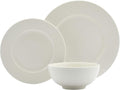 Tabletops Gallery Embossed Bone White Porcelain Round Dinnerware Collection- by TabletopsGallery