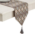 TM Modern Fall Jacquard Weave Geometric Table Runners Coffee Color by OZXCHIXU