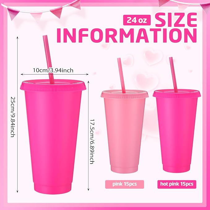 Honeydak 30 Pack Tumbler with Straw and Lid Bulk Cups - Image 4