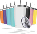 8 Pack 20 oz Stainless Steel Insulated Tumbler by Deitybless