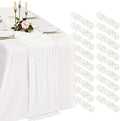 18 Pack Cheesecloth Table Runner 10FT Ivory White Table Runner Boho Gauze by Showgeous