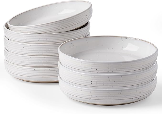 famiware Milkyway 33 oz Pasta Bowls Set of 8, Scratch-Resistant Stoneware Salad by Famiware