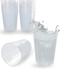 PartyPrints 10 Pack 16 oz Clear Reusable Blank Plastic Cups, Stadium Cups Bulk by PartyPrints