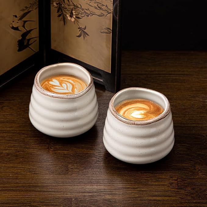 4pcs Japanese Tea Cup Set – Mini Size Cup 5OZ Ceramic Matcha Cup, Handless - Image 8