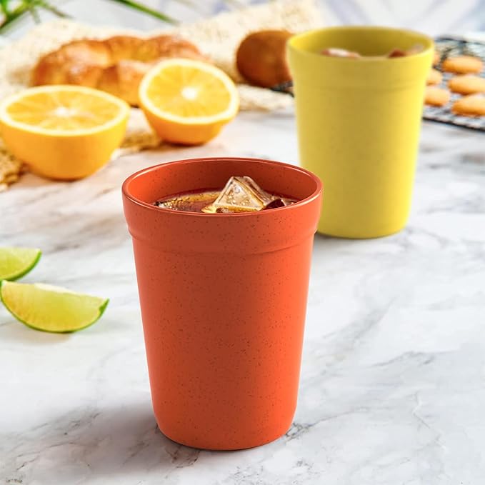 Homestockplus 【Set of 8】 20 Oz Tumbler Cups,Unbreakable Drinking Cups Microwave and Dishwasher Safe BPA Free E-Co Friendly Reusable Cup For Smoothies,Water