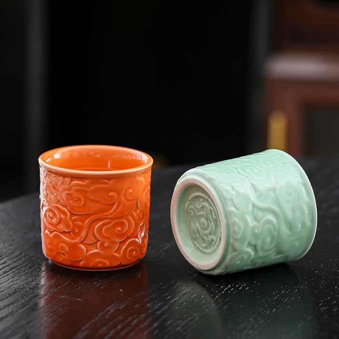 Ceramic Espresso Cups Set of 4-3oz Demitasse Cups - Image 5
