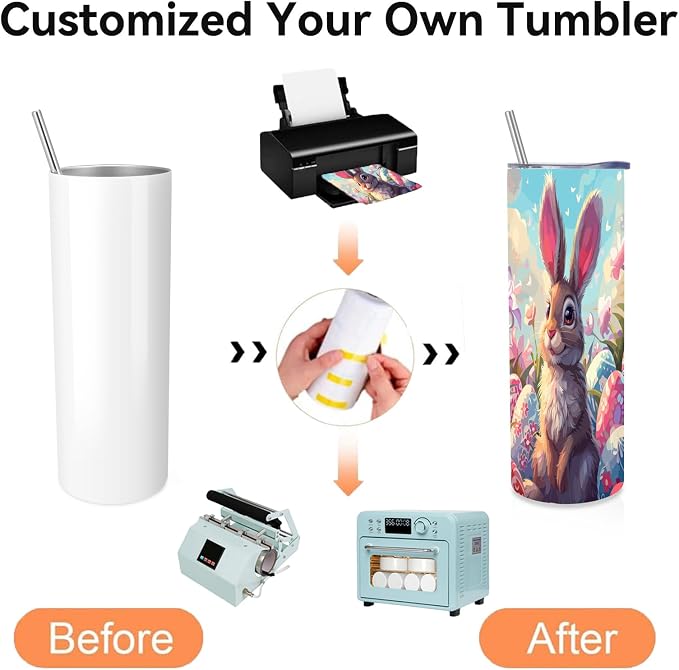 Volhoply 8 Pack Skinny Sublimation Tumblers - Image 6