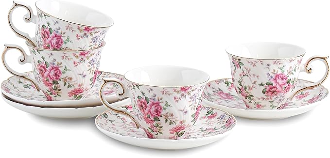 Agyiuns tea cups and saucers ceramic coffee mug 6oz by Agyiuns