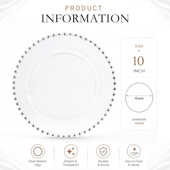 100Pcs Clear Plastic Dinner Plates - Image 3