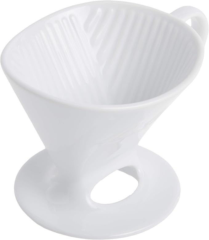 Melitta 1 Cup Porcelain Pour-Over Cone Coffeemaker, Glossy White - Image 3