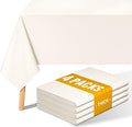 Smiry 4 Pack Rectangle Table Cloth, Waterproof Anti-Scratch Polyester Tablecloth, Decorative Washable Fabric Table Cover for Dining, Buffet, Parties and Outdoor, 52x70, Beige