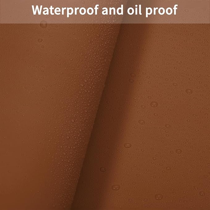 Round Table Cover - Can Be Used On Both Sides Waterproof and Easy to Clean Good Flatness Used for Dining Table(Brown+Gray Dia.54Inch)