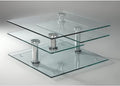 Contemporary Multi-Top Motion Glass Cocktail Table by Unknown