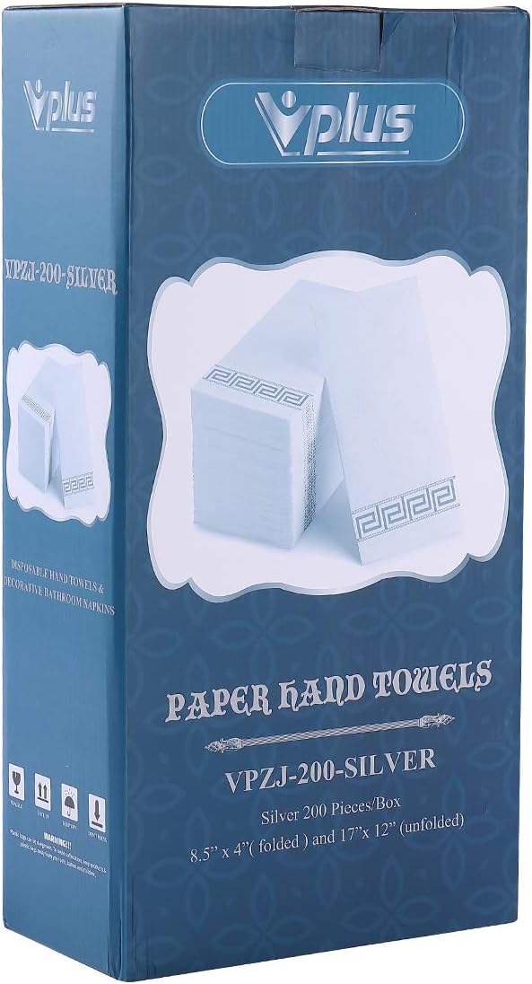 Vplus 200 PACK Guest Towels Disposable Bathroom, Decorative Bathroom Napkins, Soft and Absorbent Disposable Dinner Napkin Cloth Like for Kitchen, Weddings, Thanksgiving, Christmas Party