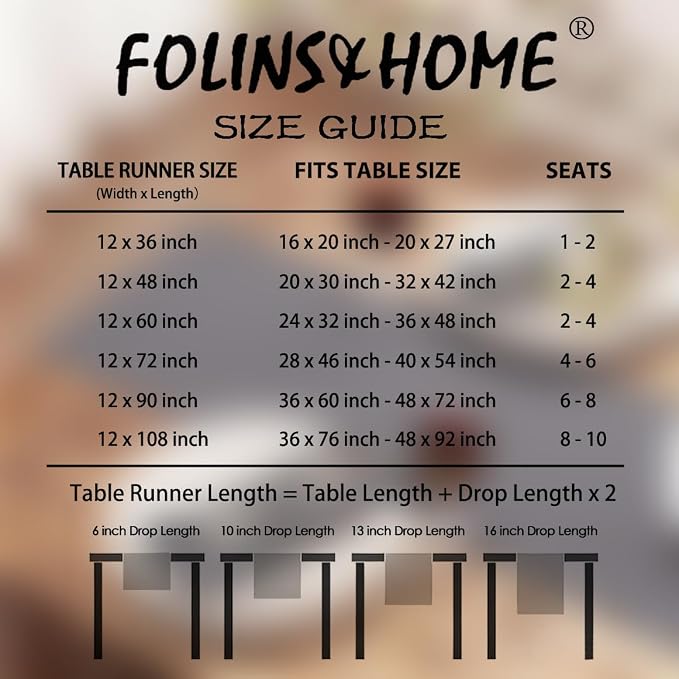 FOLINS&HOME Grey Waterproof Decorative Table Runner 90 Inches Long | 210GSM - Image 6