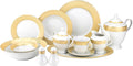 Euro Porcelain 57-pc Banquet Dinnerware Set, Luxury Porcelain Tableware, Service for 8 (1950G)