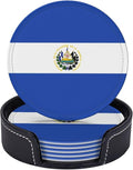 6 Pack El Salvador Flag Leather Coaster by GTEVUTS