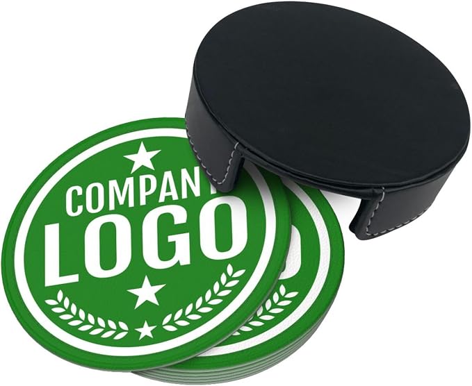 Custom Leather Coasters with Logo - Image 4