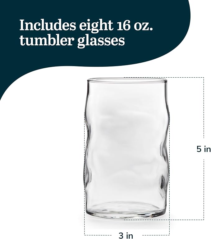 Libbey Lava Tumbler Drinking Glasses, All Purpose, Molten Groove Glasses Set of - Image 3