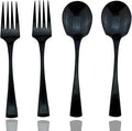 JASHII 18/10 Stainless Steel Mirror Polished Black 2 Pcs Spoon & 2 Pcs Fork by JASHII