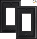 2-Pack Decorator Wall Plate Cover, Black Decorative Switch Plates and Outlet Covers, Durable Natural Bamboo Fiber Wall Plates for Electrical Outlets, Receptacle, GFCI Outlet, Dimmer Switch