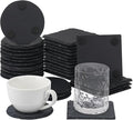 40 Pack 4 Inch Slate Coasters, Black Stone Coasters with Anti-Scratch Bottom, Ideal for Home Decor, Bar, Housewarming Gifts, and Laser Engraving KUKLIPJIM