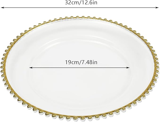 50 Pcs Charger Plates Set, Round Charger Plates, Reusable Serving Plates Embossed Rim Plastic Chargers Plate Decorative Round Plate Chargers for Dinner Plate Table Wedding Shower Decoration