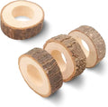 Jolitee's Handmade Rustic Wooden Napkin Rings Set of 4 | Elegant, Lightweight by Jolitee