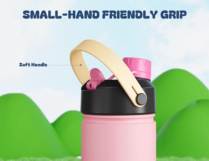 12 oz Kids Water Bottle for Girls: 2-in-1 Straw Spout Lid, Durable Straw Spout - Image 5
