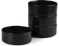E-far Cereal Bowls Set of 4, 25oz Black Ceramic Deep Soup Bowls by E-far