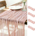 LINXTAR Dusty Pink Table Runner Cheesecloth Table Runner 4 Pack 10FT Rustic by LINXTAR