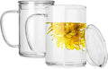LUXU Glass Coffee Mugs, 27oz Large Glass Coffee Cups Clear Glass Tea Cups by LUXU