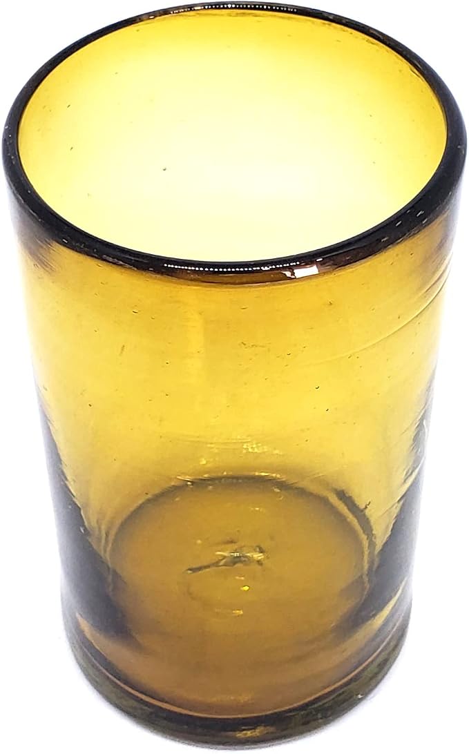 Solid Amber 14 oz Drinking Glasses, Recycled Glass, Toxin-Free - Image 4