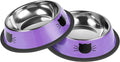 Serentive 2 Pcs Non-Slip Stainless Steel Small Cat Food Bowls by Serentive