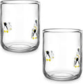 Skylety 2 Pcs Christmas Icon Juice Glass - 14 oz Penguin Stemless Drinking by Skylety