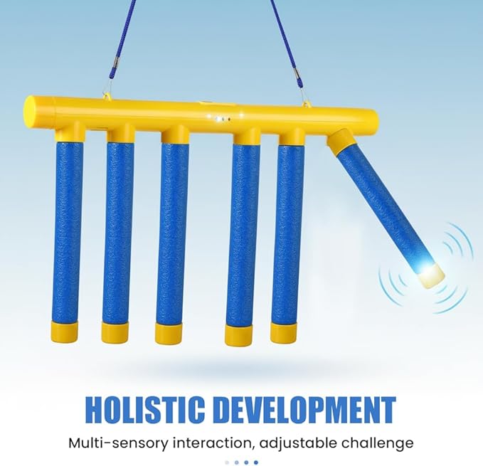 Reflective Drop Stick Challenge Game, Hand Eye Coordination Reflex Training Toy, 3 Adjustable Speed Modes, Catching Sticks Game for All Ages (Yellow)