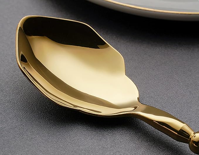 Gold Silverware Set for 8 Durable 18/10 Stainless Steel Flatware Set Creative Styles 32 Piece Modern Cutlery Tableware Utensils Set for Home Kitchen Wedding Restaurant Knives forks and Spoons