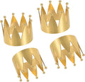 uxcell Metal Napkin Rings Set of 4, Crown Shape Napkin Ring Holder Buckle for Dining Table Decorations Wedding Birthday Holiday Party, Gold Tone