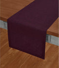 Solino Home 100% Pure Linen Table Runner Burgundy, Athena 14 x 132 in Long | by SolinoHome