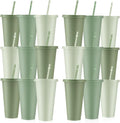 Skylety 24 Pcs Sage Green Plastic Cups by Skylety