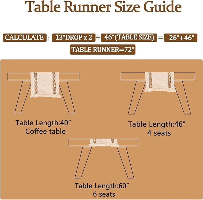 Boho Table Runner for Fall Thanksgiving Home Decor 12 x 72 Inches | Pottery - Image 4