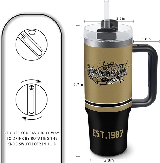 30 oz Tumbler with Handle and Straw,Car cup,Coffee Mug,100% Leakproof Insulated Tumbler with Lid and Straw,Made of Stainless Steel,Cup Holder Friendly Base,Classic Collection Gifts for Fans