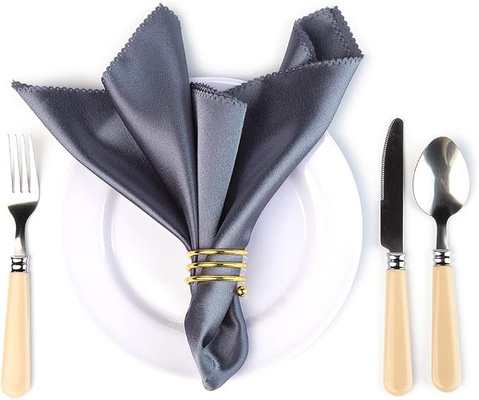 6Pcs Gold Napkin Rings Round Napkin Ring Set of 6 Napkin Holders - Image 4