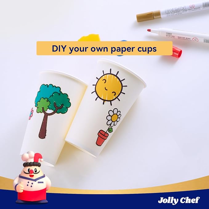 JOLLY CHEF 16 oz Disposable Coffee Cups 210 Pack | Hot Beverage Paper Cups - Image 4