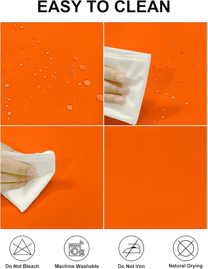 Fokitut 2 Pack Waterproof Rectangle Tablecloth, 60x120 Inch, Stain Resistant and Wrinkle Polyester Table Cloth, Fabric Table Cover for Kitchen Dining, Wedding, Party, Holiday Dinner-Orange