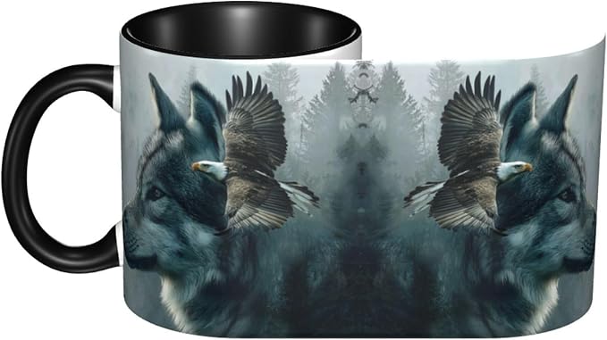 Yrebyou Wolf Coffee Mug 11oz Ceramic Cup - Image 3