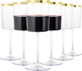 Ciaell 12 Pack Gold Plastic Wine Glasses by Ciaell